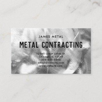 brushed metal texture photo business card