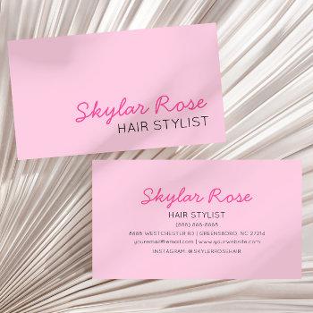 bubblegum pink and hot pink girly cute business card