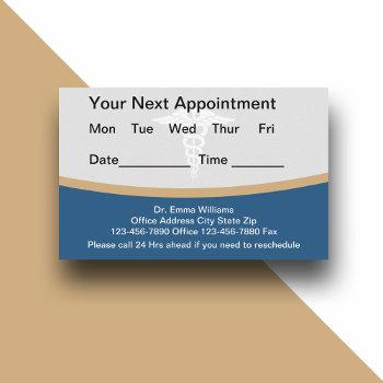 budget medical doctor appointment business cards