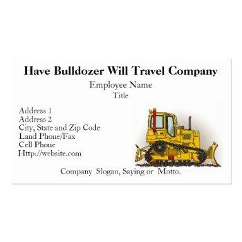 Small Bulldozer Dozer Business Cards Front View