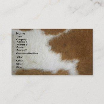 Small Burnt Orange Cowhide Business Card Front View