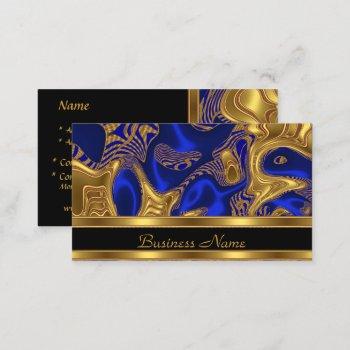 business card elegant exotic blue gold abstract