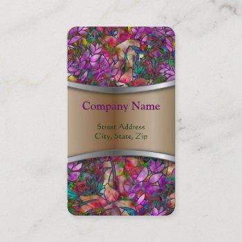 business card floral abstract stained glass