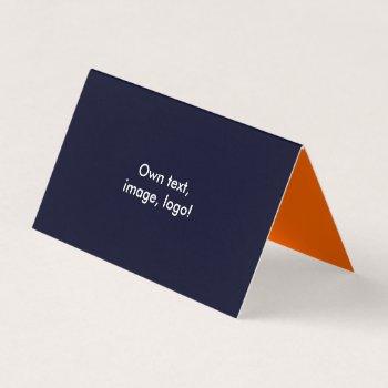 business card folded tent h dark blue- orange