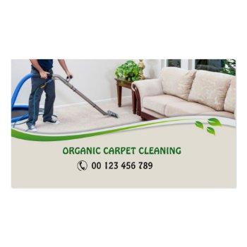 Small Business Card  For Organic Carpet Cleaners Front View