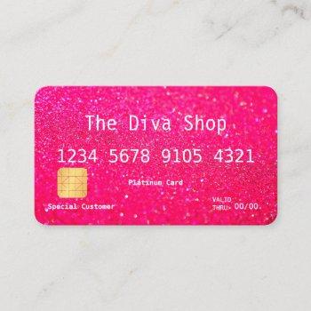 business card | glitter credit card pink