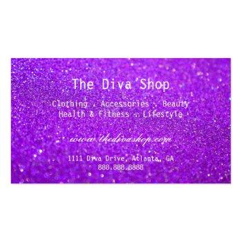 Small Business Card | Glitter Credit Card Purple Back View