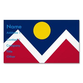 business card magnet with flag of denver, colorado
