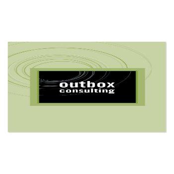 Small Business Card Modern Box Monogram Black Green Front View