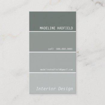 business card paint chip swatch grey silver