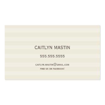 Small Business Card Stylish Elegant Ivory Brown Back View