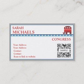 business card template republican elephant
