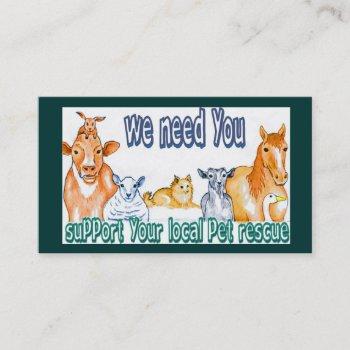 business cards,customizable pet rescue business card