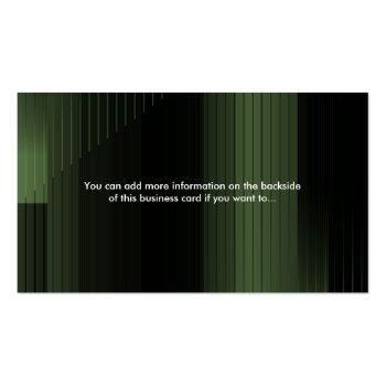 Small Business Green Stripes Business Cards Back View
