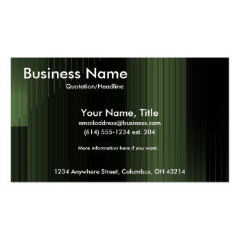 Small Business Green Stripes Business Cards Front View