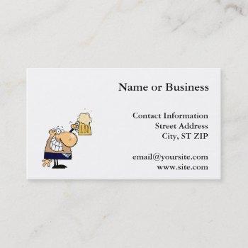 business man drinking beer business card