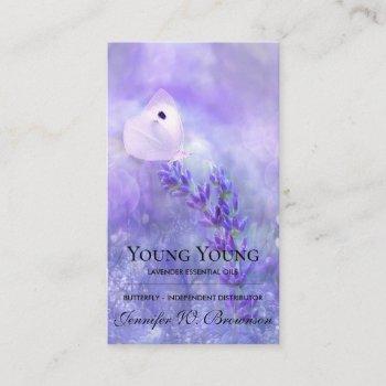 butterfly lavender floral essential oils business card