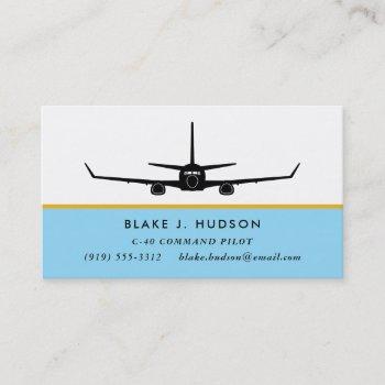 c-40 737 silhouette pilot business card