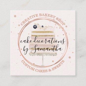 cake decoration event planner wedding sweets party square business card