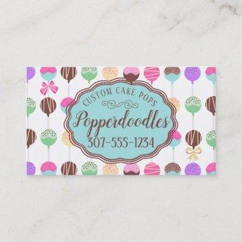 cake pops rainbow baking bakery confections business card