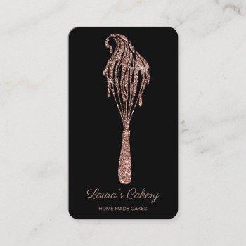 cakes & sweets cupcake home bakery dripping whisk  business card
