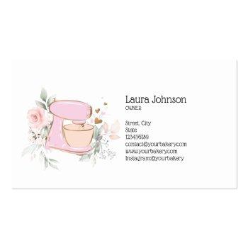 Small Cakes & Sweets Cupcake Home Bakery Mixer Flower Business Card Back View