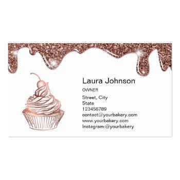 Small Cakes & Sweets Cupcake Home Bakery Rustic Vintage Business Card Back View