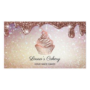 Small Cakes & Sweets Cupcake Home Bakery Rustic Vintage Business Card Front View