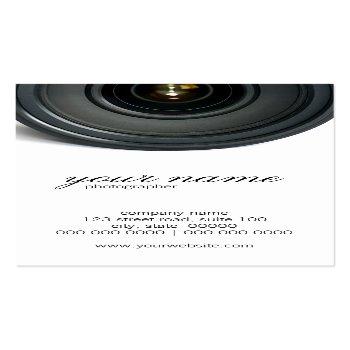 Small Camera Lens Photography Business Cards Front View
