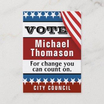 campaign election template business card