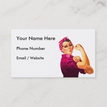 cancer awareness rosie the riveter business card