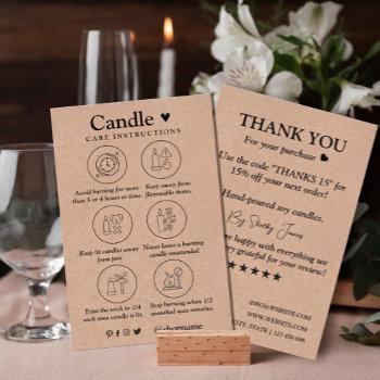 candle care kraft paper | custom logo thank you  business card