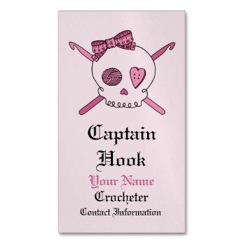 captain hook -crochet skull (hair bow) magnetic business card