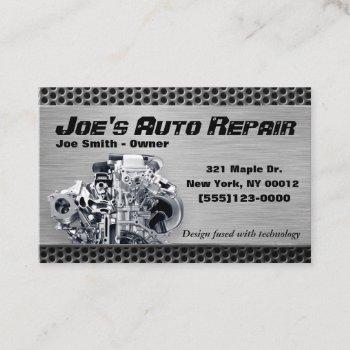 car auto mechanic repair motor service business card