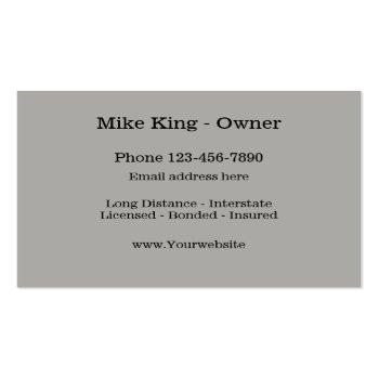 Small Car Carrier Trucking Transport Business Card Back View