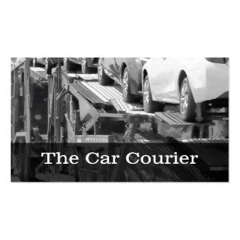 Small Car Carrier Trucking Transport Business Card Front View