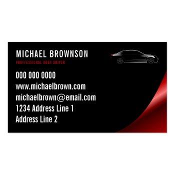 Small Car Driver Black Red Auto Repair Rent Business Card Back View