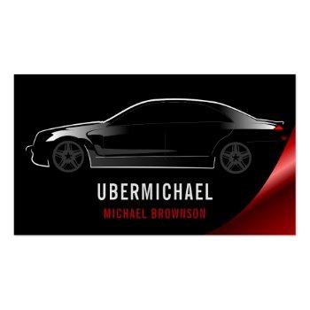 Small Car Driver Black Red Auto Repair Rent Business Card Front View