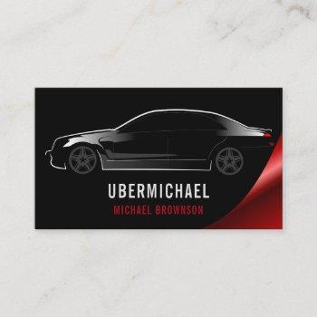 car driver black red auto repair rent office business card