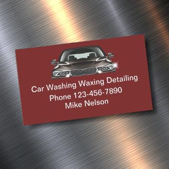 Small Car Wash Auto Detailing Business Card Magnet Front View