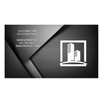 Small Carbon Fiber Metallic Background | Realtor Business Card Back View