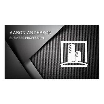Small Carbon Fiber Metallic Background | Realtor Business Card Front View
