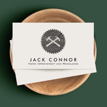  carpenter home improvement hammer and saw business card