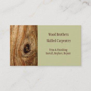 carpentry woodwork business card template