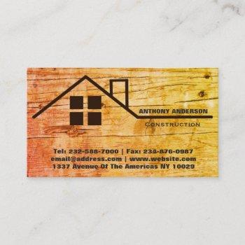 carpentry woodworking and construction business card
