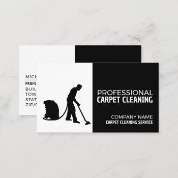 carpet cleaner silhouette, carpet cleaning service business card