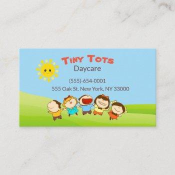 cartoon children daycare childcare business card
