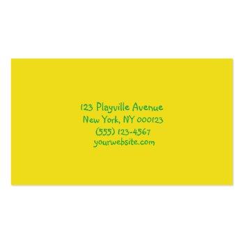 Small Cartoon Rainbow And Sunshine Child Daycare Business Card Back View