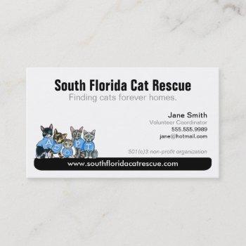 cat rescue non profit black tagline business card