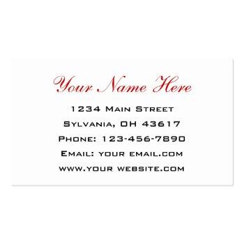 Small Catering Bakery Business Card Back View